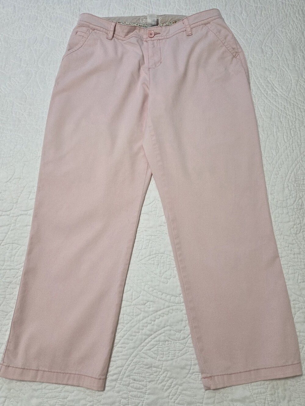 Cropped Pink Chinos.